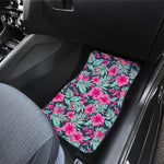 Pink Hibiscus Tropical Pattern Print Front Car Floor Mats