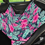 Pink Hibiscus Tropical Pattern Print Pet Car Back Seat Cover