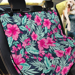 Pink Hibiscus Tropical Pattern Print Pet Car Back Seat Cover