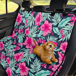 Pink Hibiscus Tropical Pattern Print Pet Car Back Seat Cover