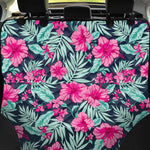 Pink Hibiscus Tropical Pattern Print Pet Car Back Seat Cover