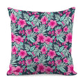 Pink Hibiscus Tropical Pattern Print Pillow Cover