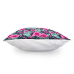Pink Hibiscus Tropical Pattern Print Pillow Cover