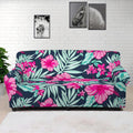 Pink Hibiscus Tropical Pattern Print Sofa Cover