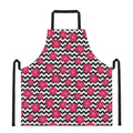 Pink Hibiscus Zigzag Pattern Print Apron
