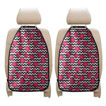 Pink Hibiscus Zigzag Pattern Print Car Seat Organizers