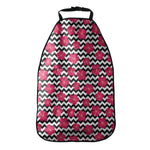 Pink Hibiscus Zigzag Pattern Print Car Seat Organizers