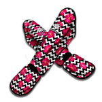 Pink Hibiscus Zigzag Pattern Print Muay Thai Shin Guard