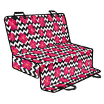 Pink Hibiscus Zigzag Pattern Print Pet Car Back Seat Cover