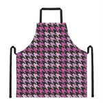 Pink Houndstooth Pattern Print Apron