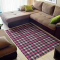 Pink Houndstooth Pattern Print Floor Mat