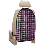 Pink Houndstooth Pattern Print Car Seat Organizers