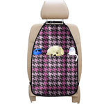 Pink Houndstooth Pattern Print Car Seat Organizers