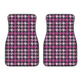 Pink Houndstooth Pattern Print Front Car Floor Mats