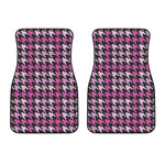Pink Houndstooth Pattern Print Front Car Floor Mats