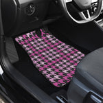 Pink Houndstooth Pattern Print Front Car Floor Mats