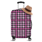 Pink Houndstooth Pattern Print Luggage Cover