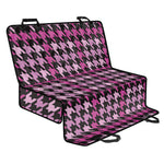Pink Houndstooth Pattern Print Pet Car Back Seat Cover