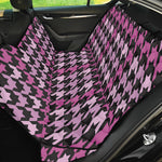 Pink Houndstooth Pattern Print Pet Car Back Seat Cover