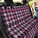 Pink Houndstooth Pattern Print Pet Car Back Seat Cover