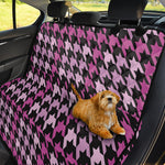 Pink Houndstooth Pattern Print Pet Car Back Seat Cover