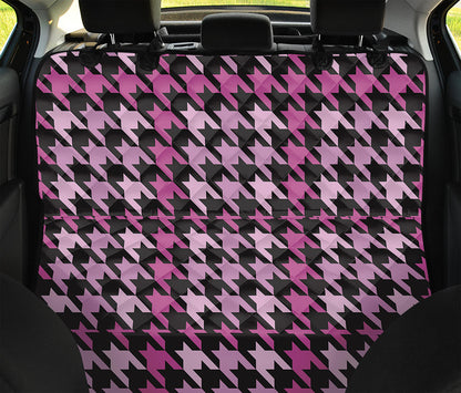Pink Houndstooth Pattern Print Pet Car Back Seat Cover