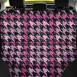 Pink Houndstooth Pattern Print Pet Car Back Seat Cover