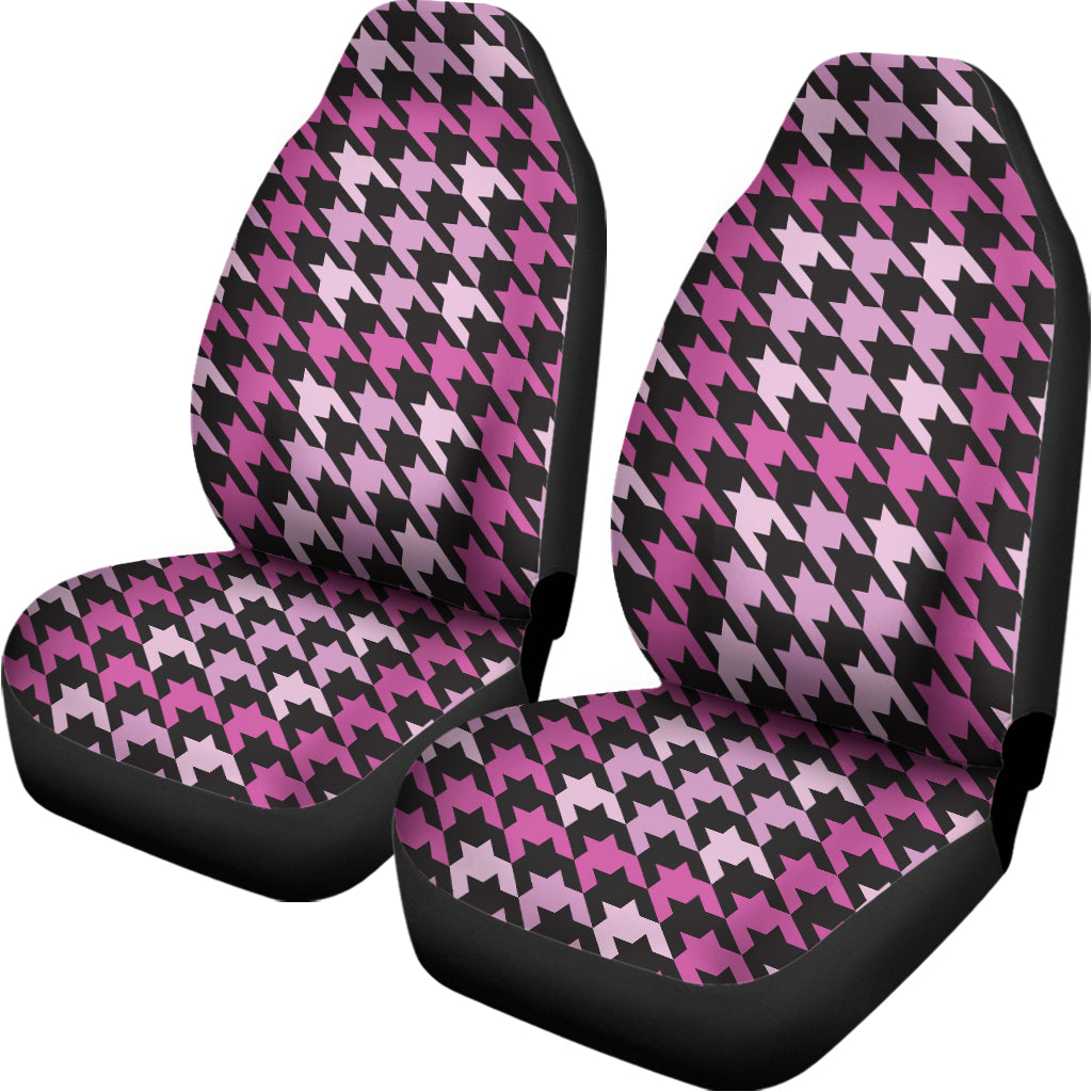 Pink Houndstooth Pattern Print Universal Fit Car Seat Covers