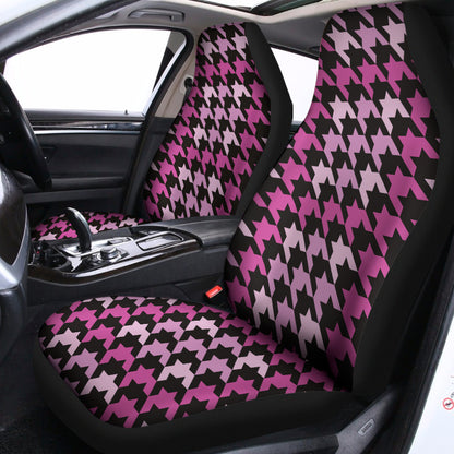 Pink Houndstooth Pattern Print Universal Fit Car Seat Covers