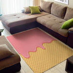 Pink Ice Cream Melted Print Area Rug