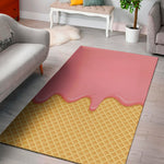 Pink Ice Cream Melted Print Area Rug