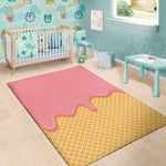 Pink Ice Cream Melted Print Area Rug