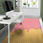 Pink Ice Cream Melted Print Area Rug