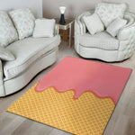 Pink Ice Cream Melted Print Area Rug