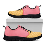 Pink Ice Cream Melted Print Black Sneakers