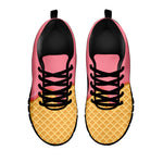 Pink Ice Cream Melted Print Black Sneakers
