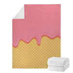 Pink Ice Cream Melted Print Blanket