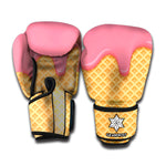 Pink Ice Cream Melted Print Boxing Gloves