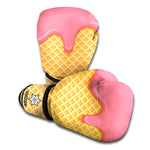 Pink Ice Cream Melted Print Boxing Gloves