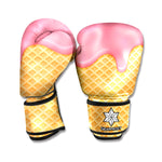 Pink Ice Cream Melted Print Boxing Gloves