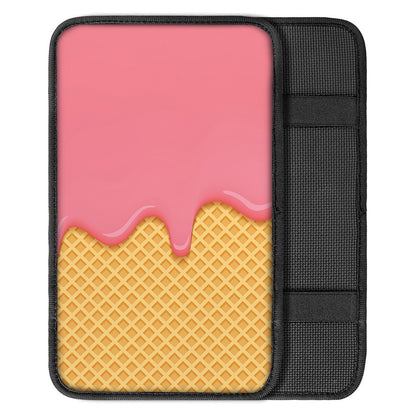 Pink Ice Cream Melted Print Car Center Console Cover