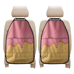 Pink Ice Cream Melted Print Car Seat Organizers