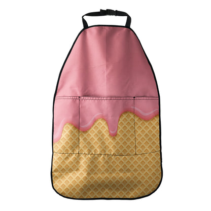 Pink Ice Cream Melted Print Car Seat Organizers