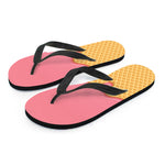 Pink Ice Cream Melted Print Flip Flops