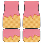 Pink Ice Cream Melted Print Front and Back Car Floor Mats