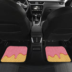 Pink Ice Cream Melted Print Front and Back Car Floor Mats