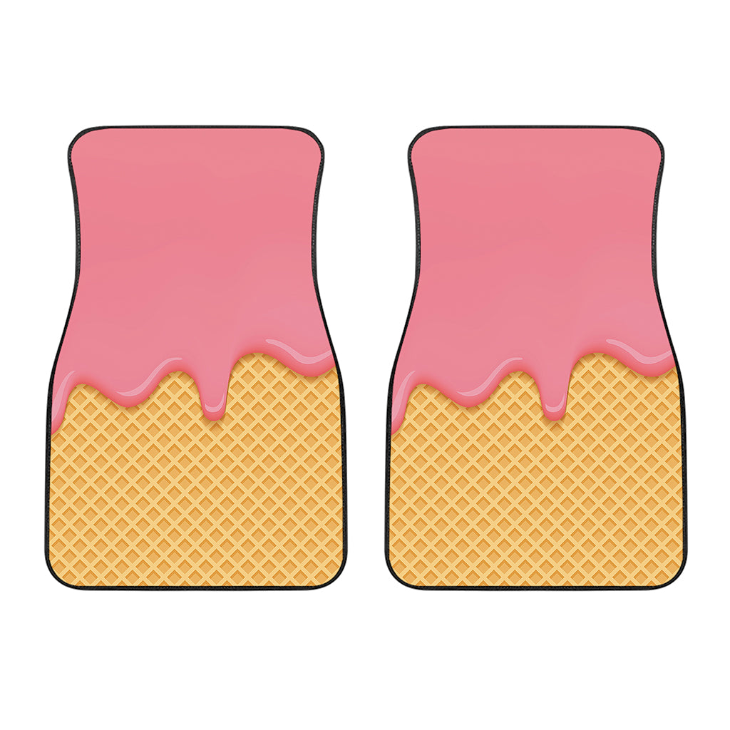 Pink Ice Cream Melted Print Front Car Floor Mats