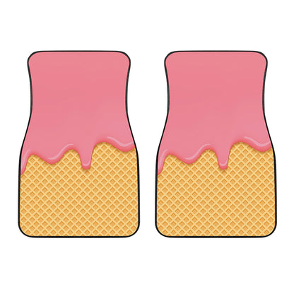 Pink Ice Cream Melted Print Front Car Floor Mats
