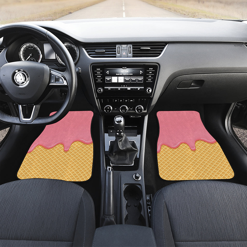 Pink Ice Cream Melted Print Front Car Floor Mats