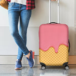 Pink Ice Cream Melted Print Luggage Cover